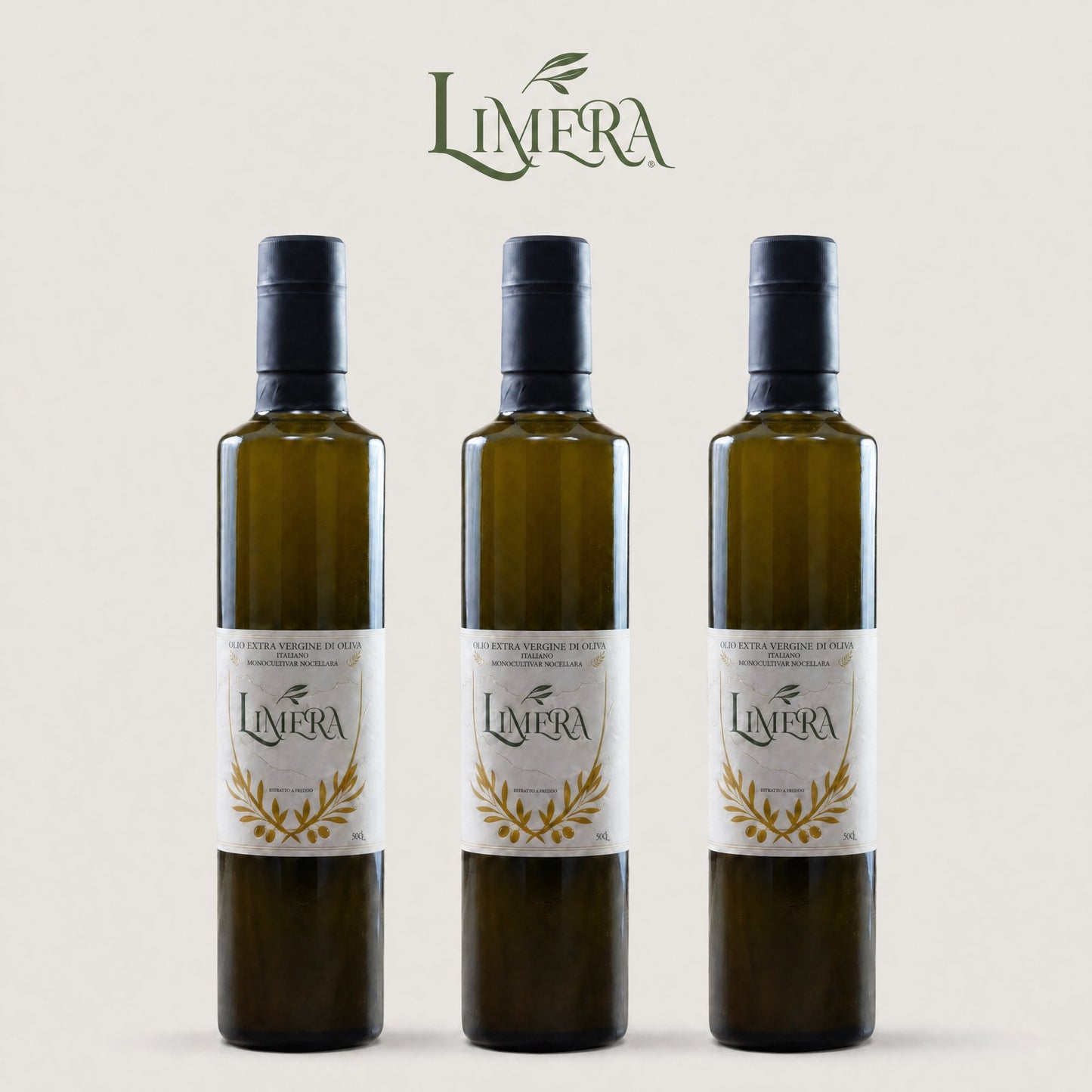 bottiglie-nocellara.jpgConfezione da tre bottiglie di Olio Limera, extravergine di oliva Monocultivar Nocellara siciliano da 50 cl